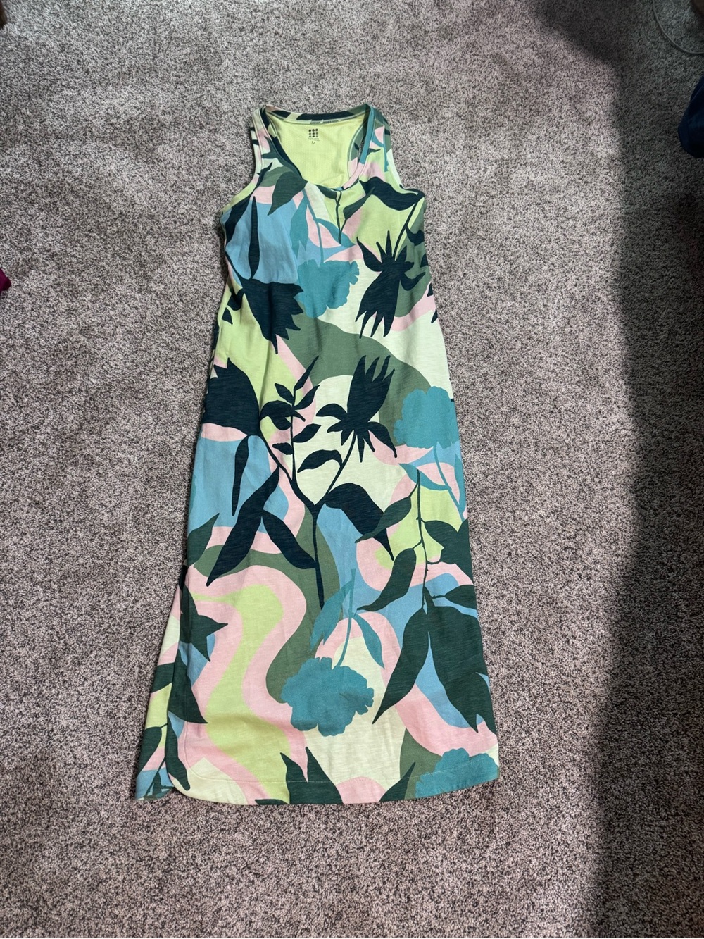 Title Nine Tropical Tank Maxi Dress in Lime, Teal & Pink